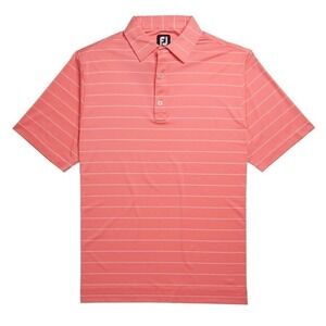 FootJoy Coral Pink Striped Polo Shirt